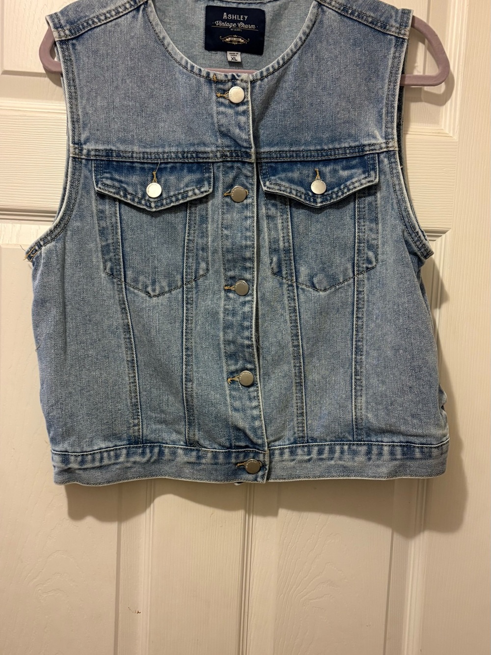Ashley By 26 International Light Blue Denim Vest